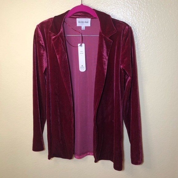 Olive + Oak open front velvet blazer size S - Picture 2 of 8